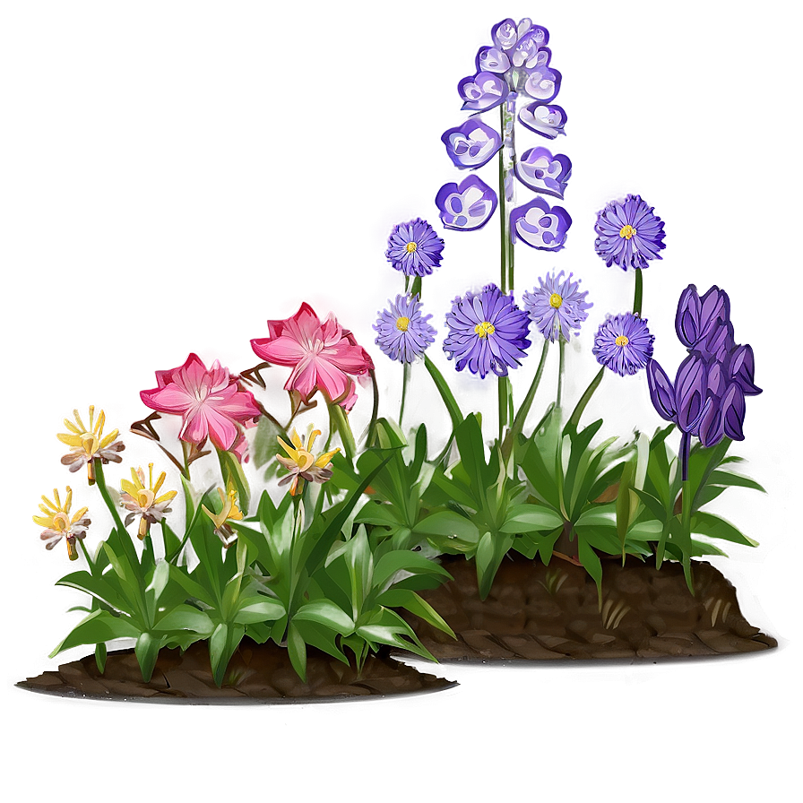 Native Plant Flower Bed Png 06272024 PNG Image