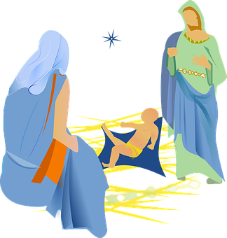 Nativity Scene Illustration PNG Image