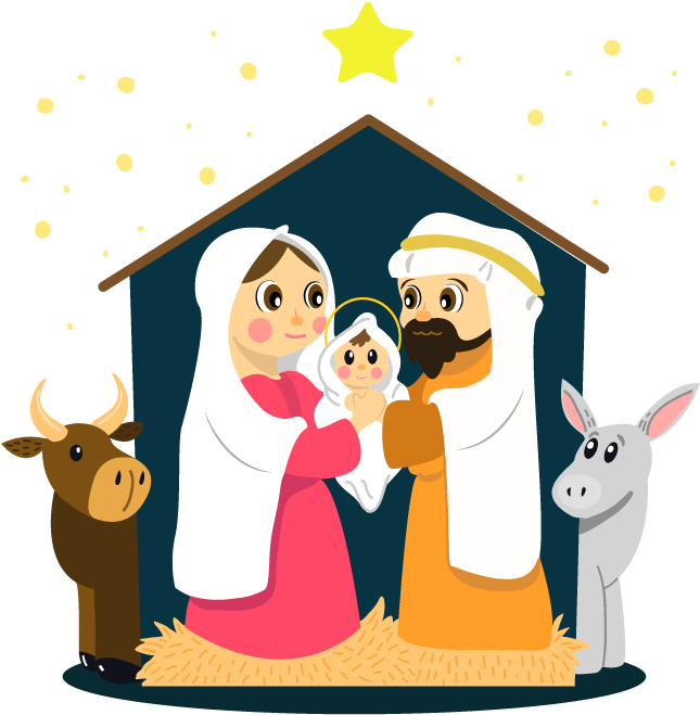 Nativity Scene Illustration PNG Image