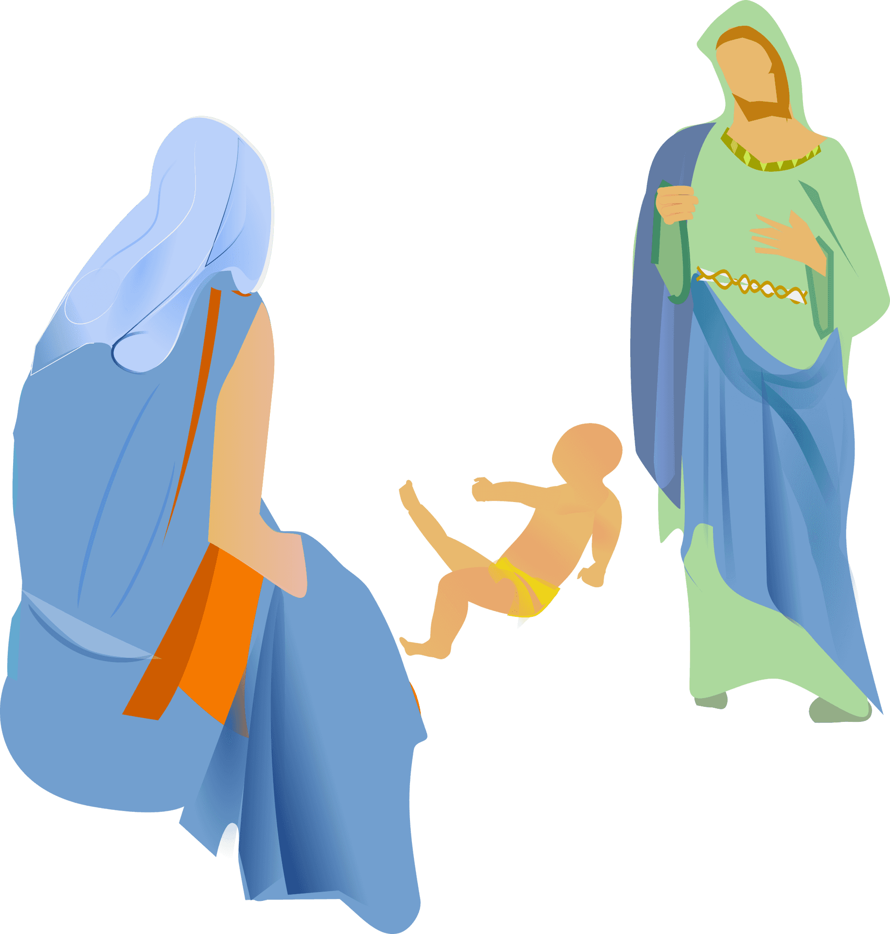 Nativity Scene Mary Joseph Baby Jesus Vector PNG Image