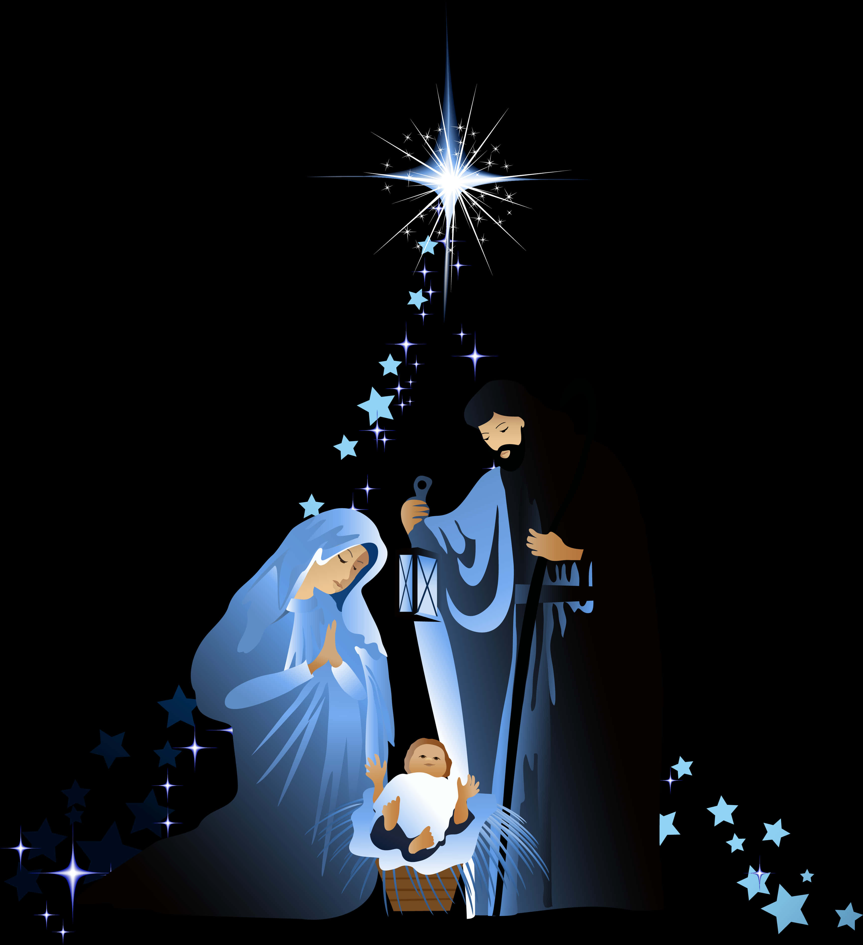 Nativity Scene Starof Bethlehem PNG Image