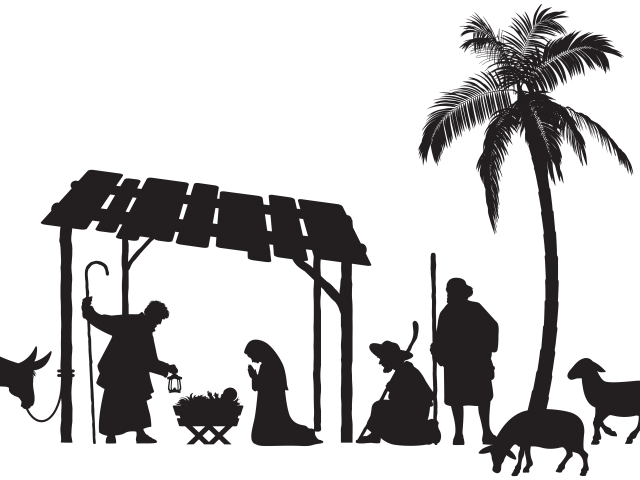 Nativity Silhouette Scene PNG Image