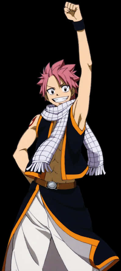 Natsu Celebratory Pose PNG Image