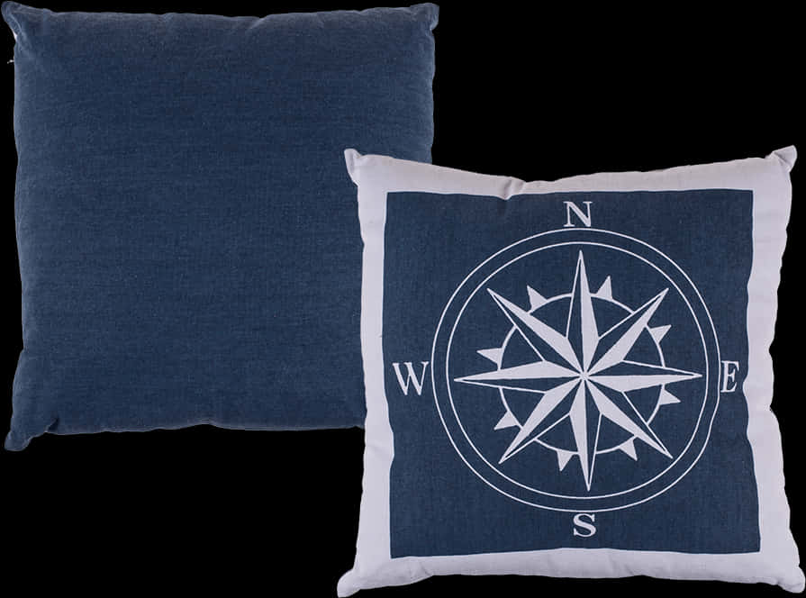 Nautical Compass Pillow Design PNG Image