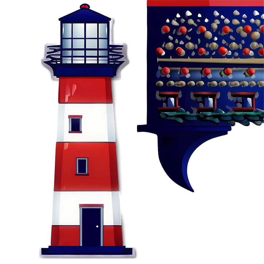 Nautical Lighthouse Design Png Usw PNG Image