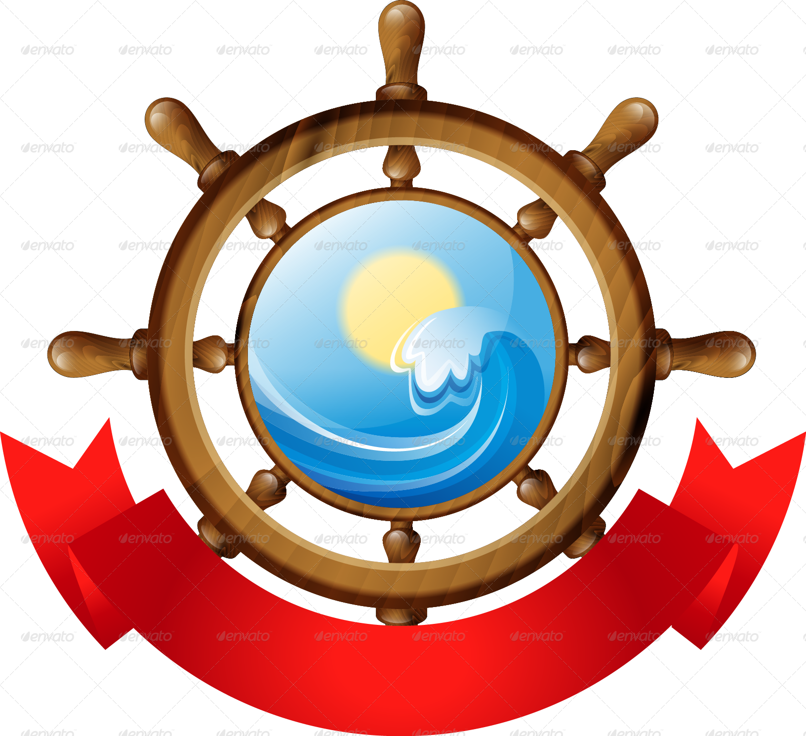 Nautical Steering Wheel Icon PNG Image