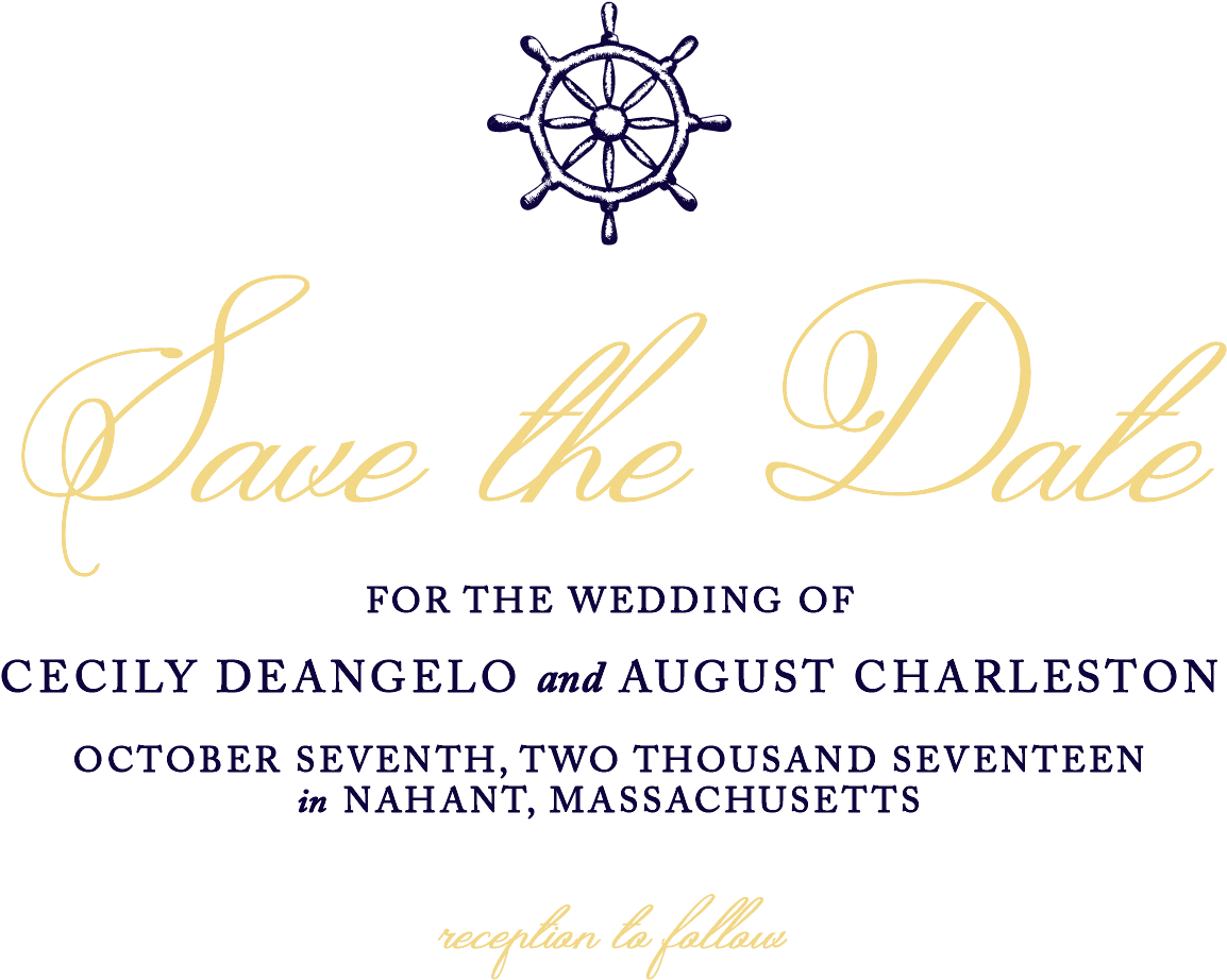 Nautical Wedding Savethe Date PNG Image