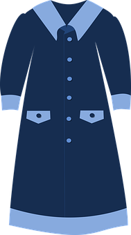 Navy Blue Coat Clipart PNG Image