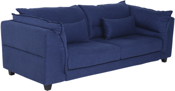 Navy Blue Fabric Sofa PNG Image