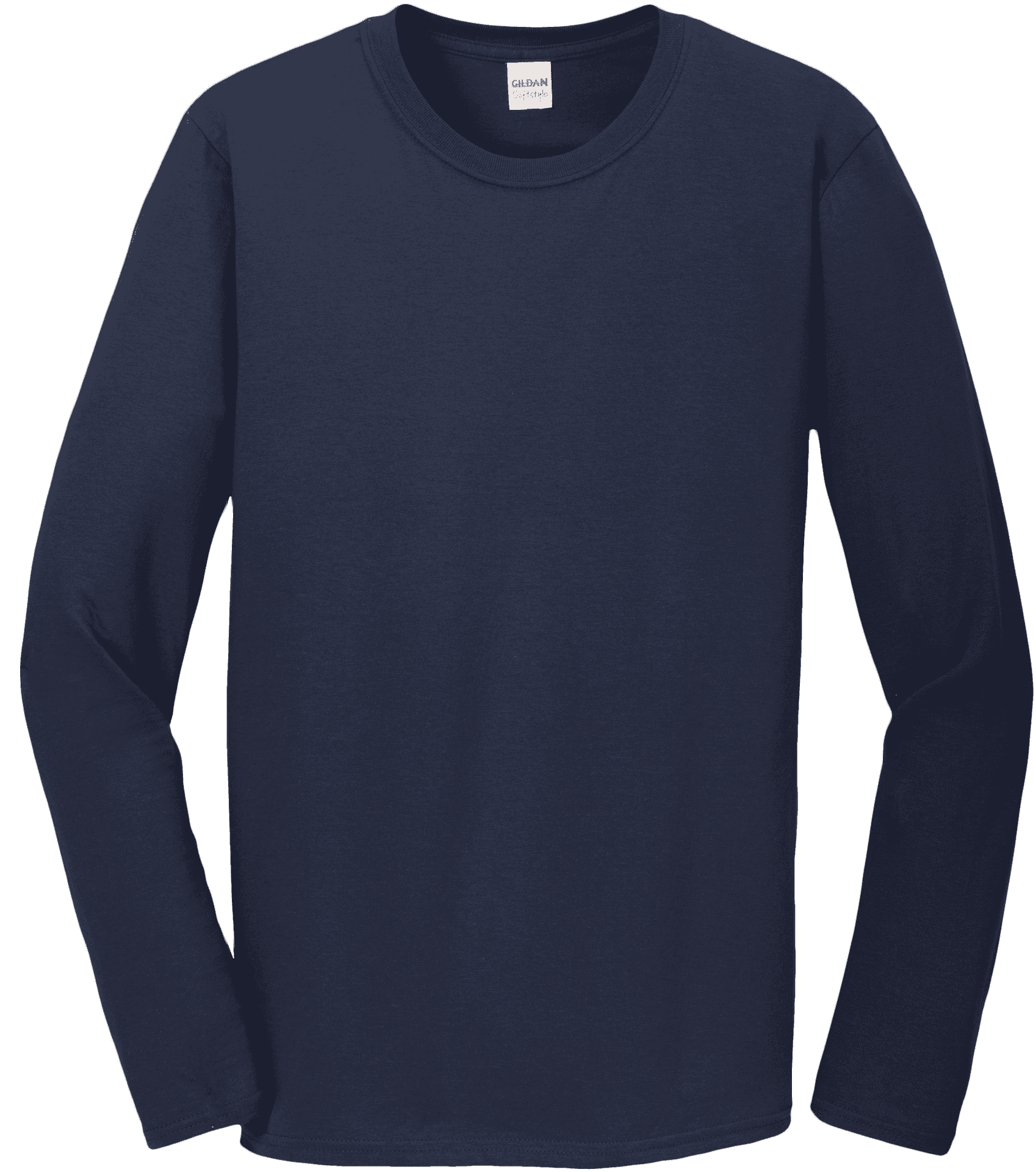 Navy Blue Long Sleeve T Shirt Template PNG Image