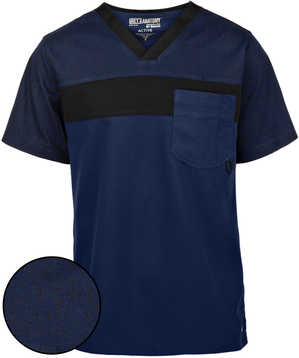 Navy Blue Medical Scrub Top PNG Image