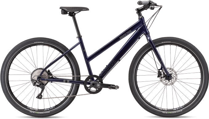 Navy Blue Mountain Bike Profile PNG Image