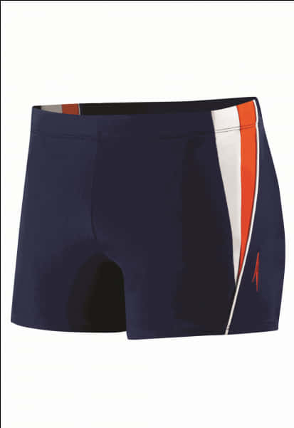 Navy Swim Trunkswith Stripe PNG Image