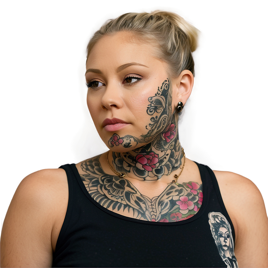 Neck Tattoo Design Ideas Png Nky PNG Image