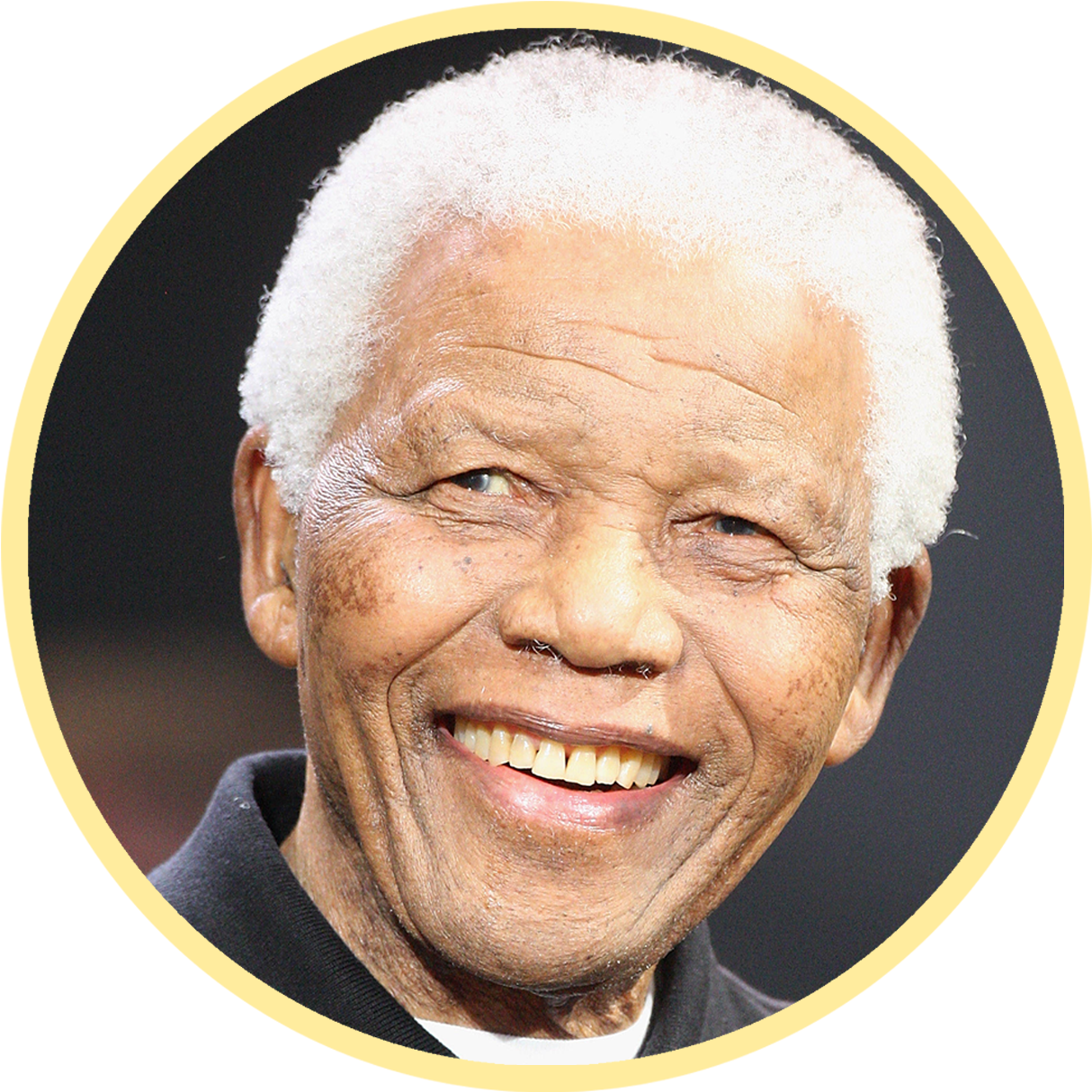 Nelson Mandela Smiling Portrait PNG Image