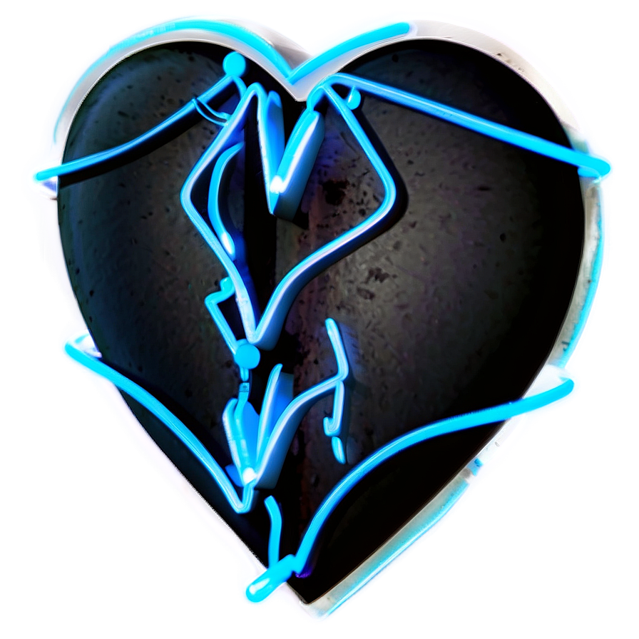 Neon Black Broken Heart Png Weq PNG Image