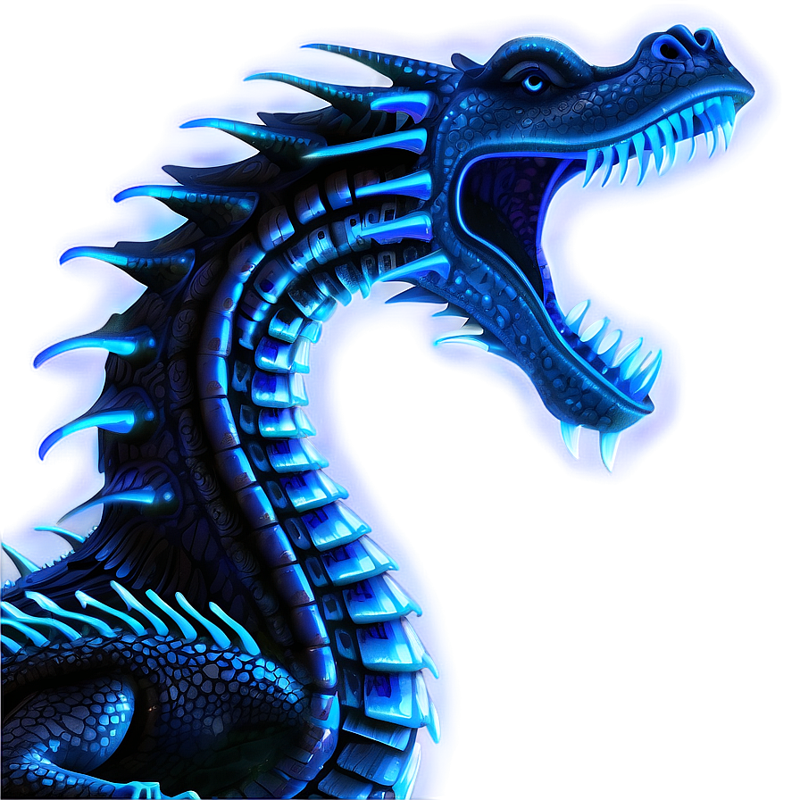 Neon Blue Dragon Picture Png 4 PNG Image