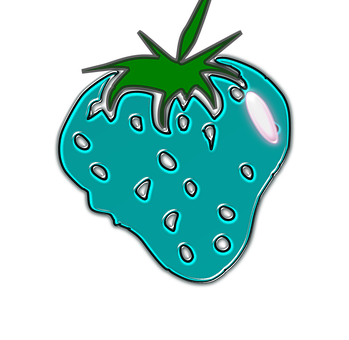 Neon Blue Strawberry Art PNG Image