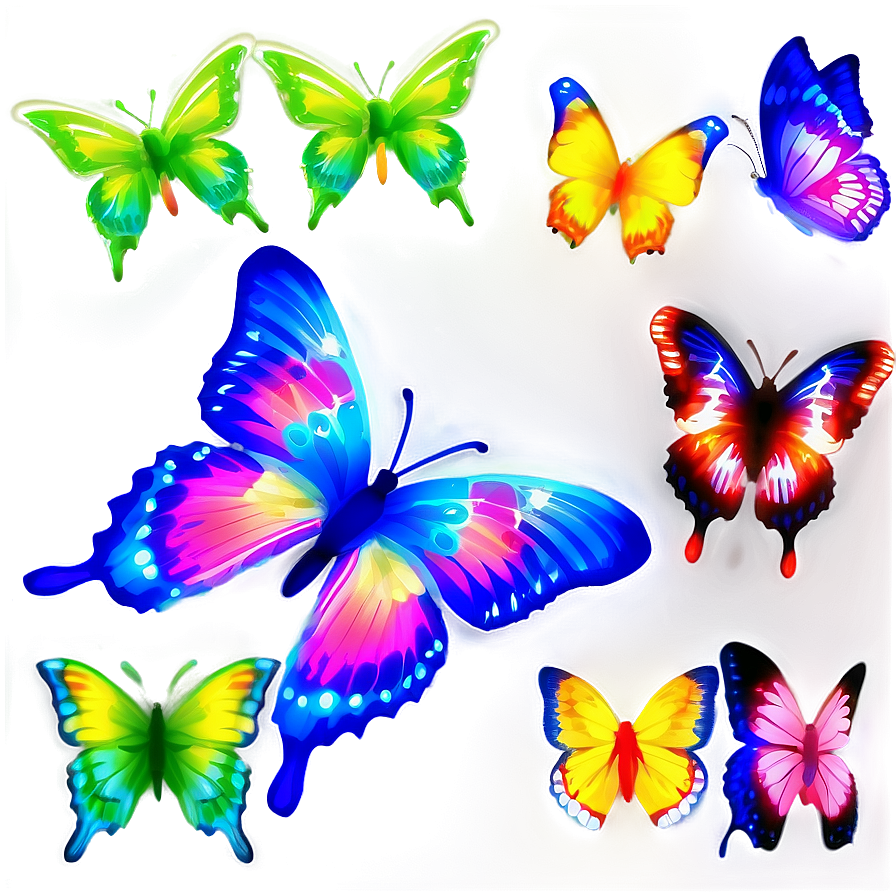 Neon Butterflies Png Hqr69 PNG Image