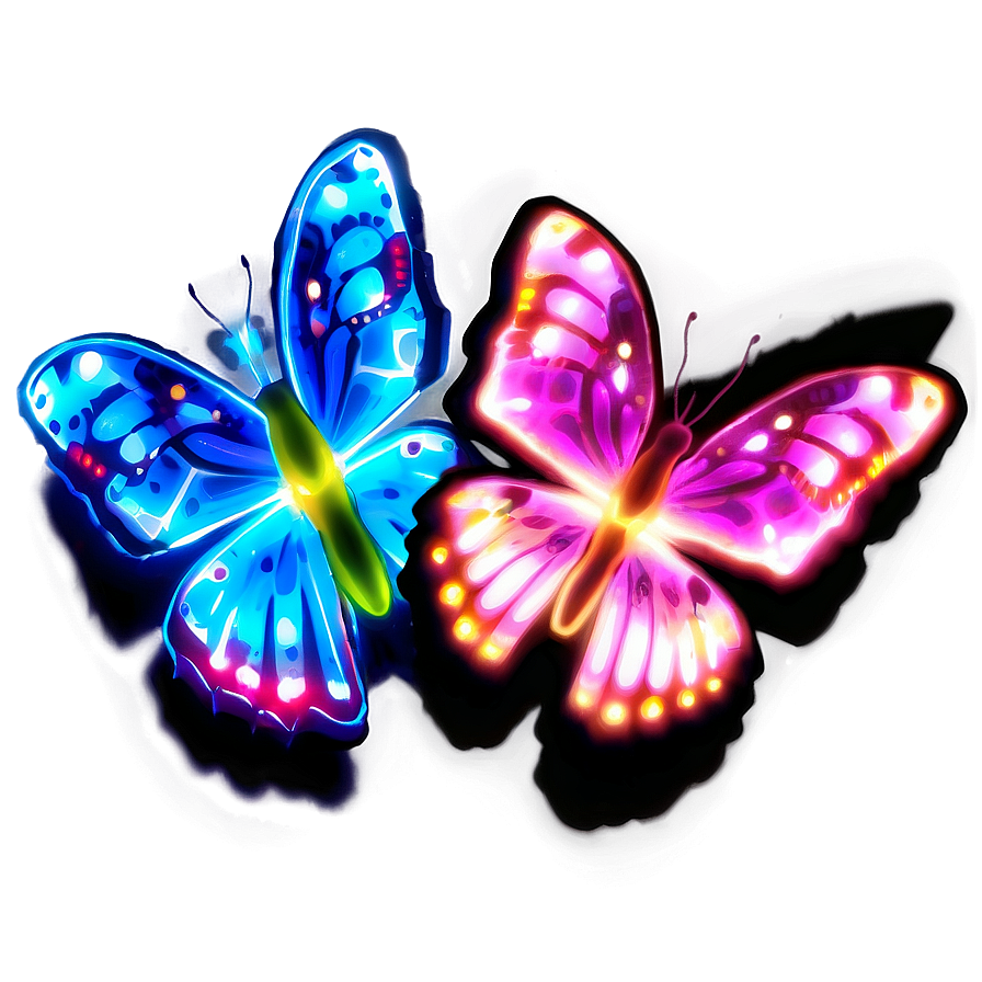 Neon Butterfly Glow Png 04292024 PNG Image