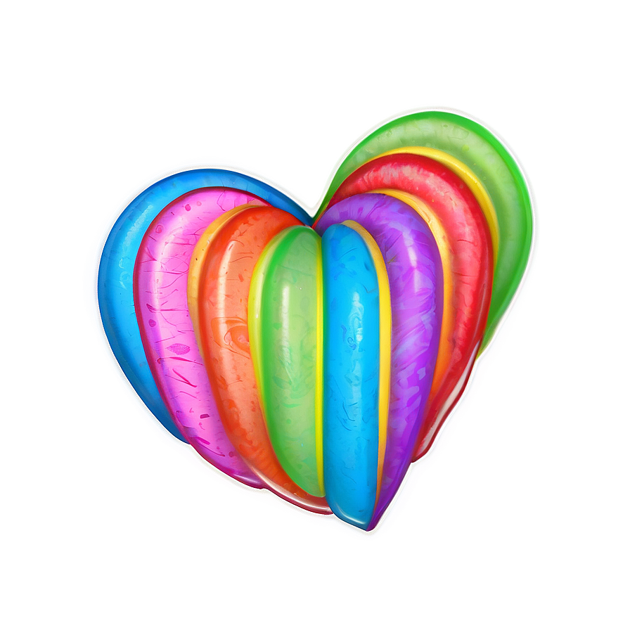 Neon Candy Heart Png 06122024 PNG Image