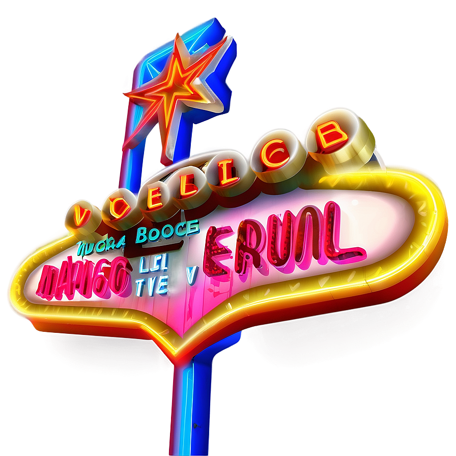 Neon Casino Sign Illustration PNG Image