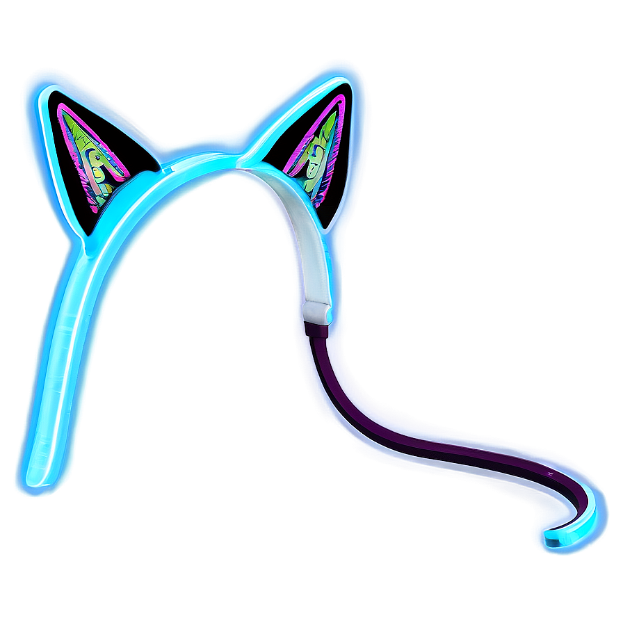 Neon Cat Ear Png Sca PNG Image