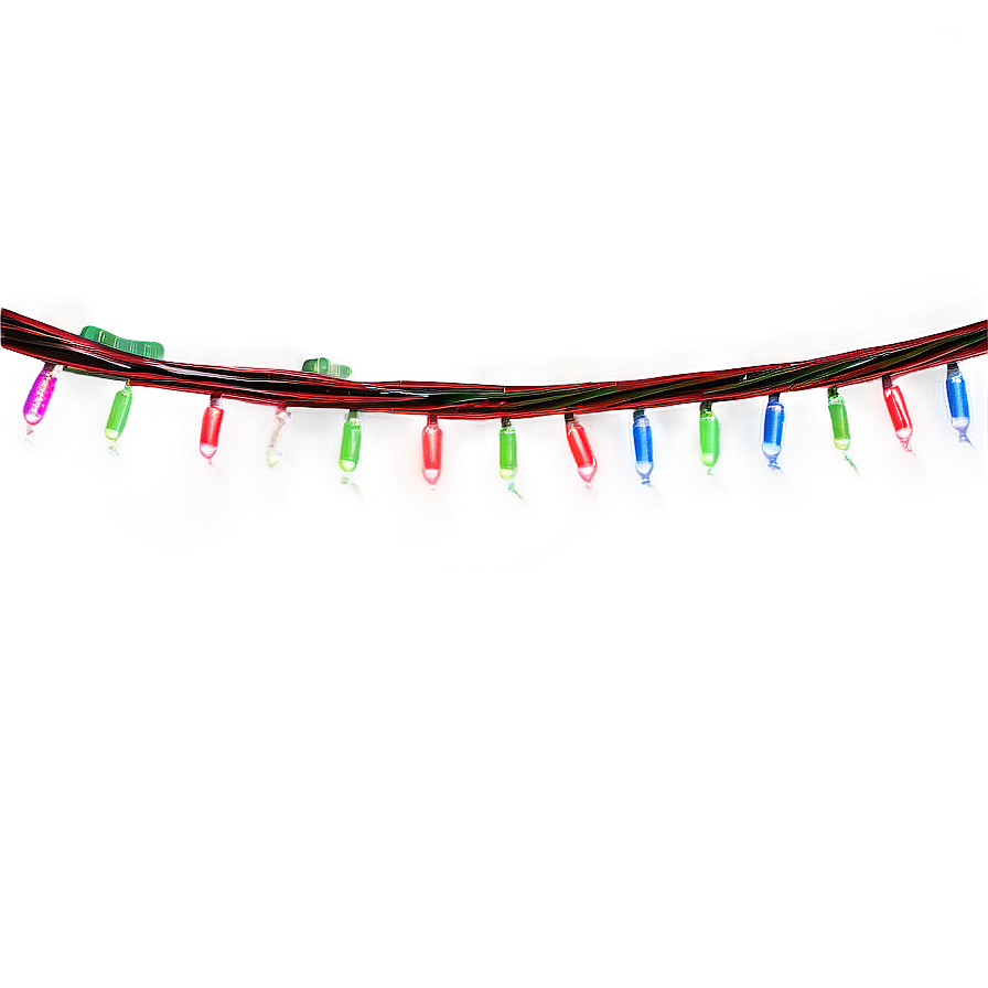 Neon Christmas String Lights Png Ybn PNG Image