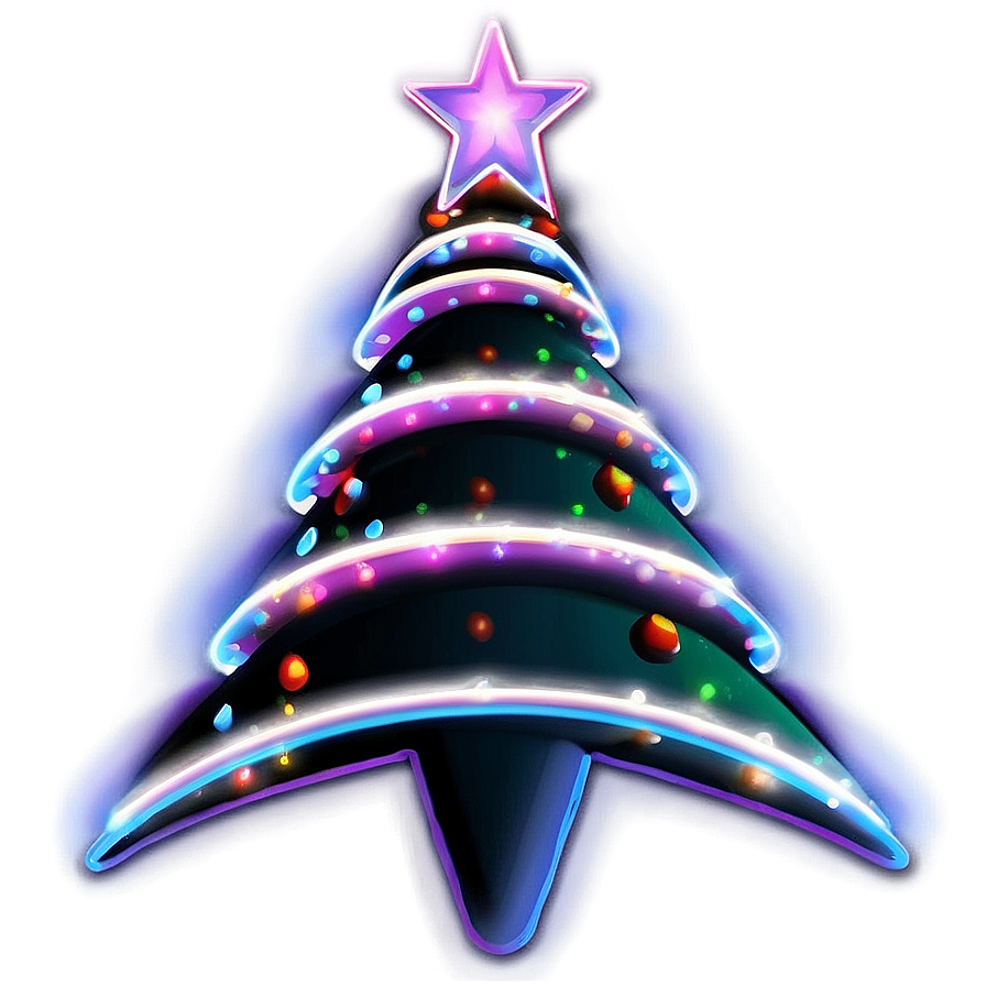 Neon Christmas Tree Star Png 38 PNG Image