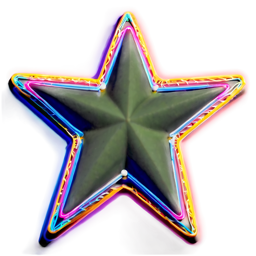 Neon Christmas Tree Star Png Pjj52 PNG Image