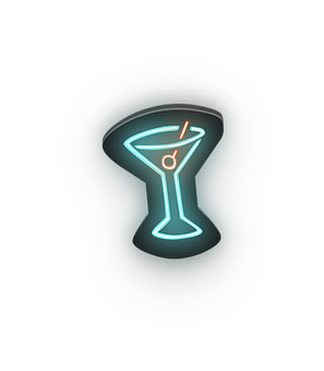 Neon Cocktail Sign PNG Image