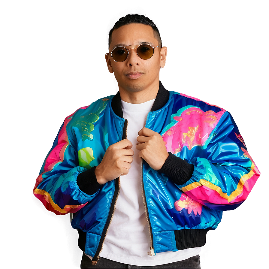 Neon Color Bomber Jacket Png 06282024 PNG Image