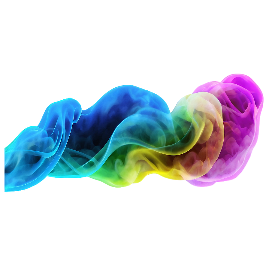 Neon Color Smoke Wave Png Hnp PNG Image