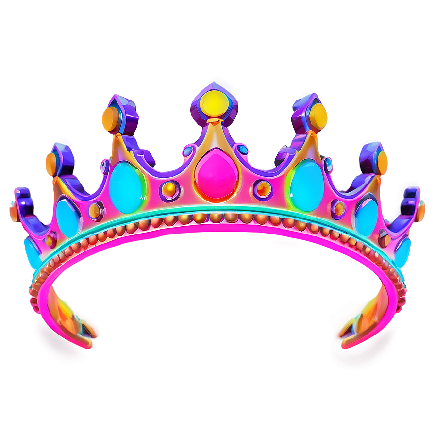 Neon Crown Motif Png Jiv PNG Image