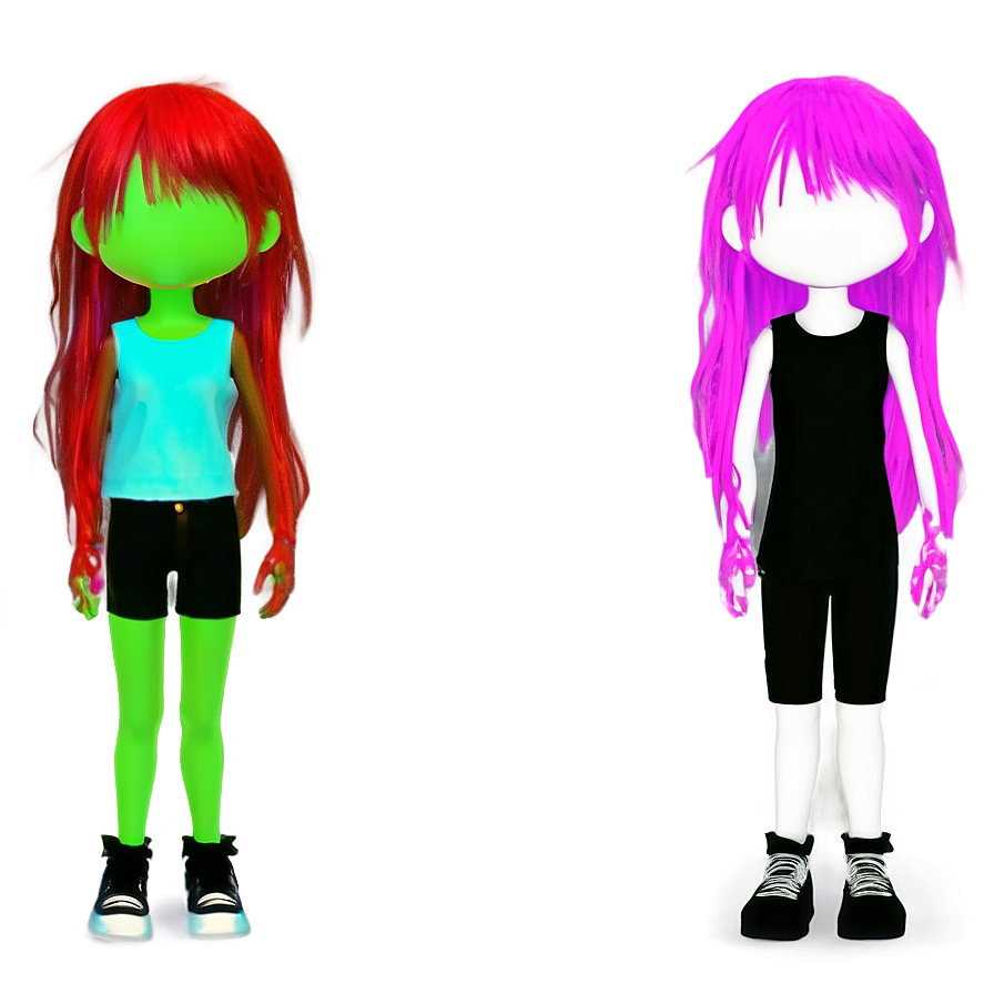 Neon Emo Hair Look Png 05252024 PNG Image