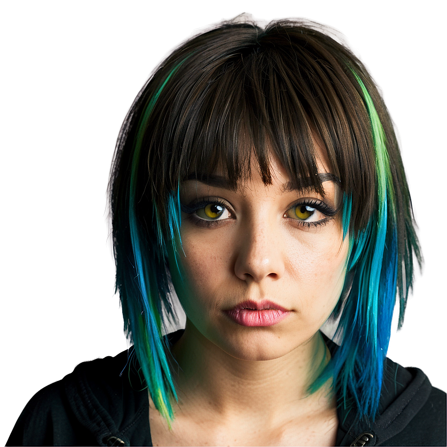 Neon Emo Hair Look Png 25 PNG Image