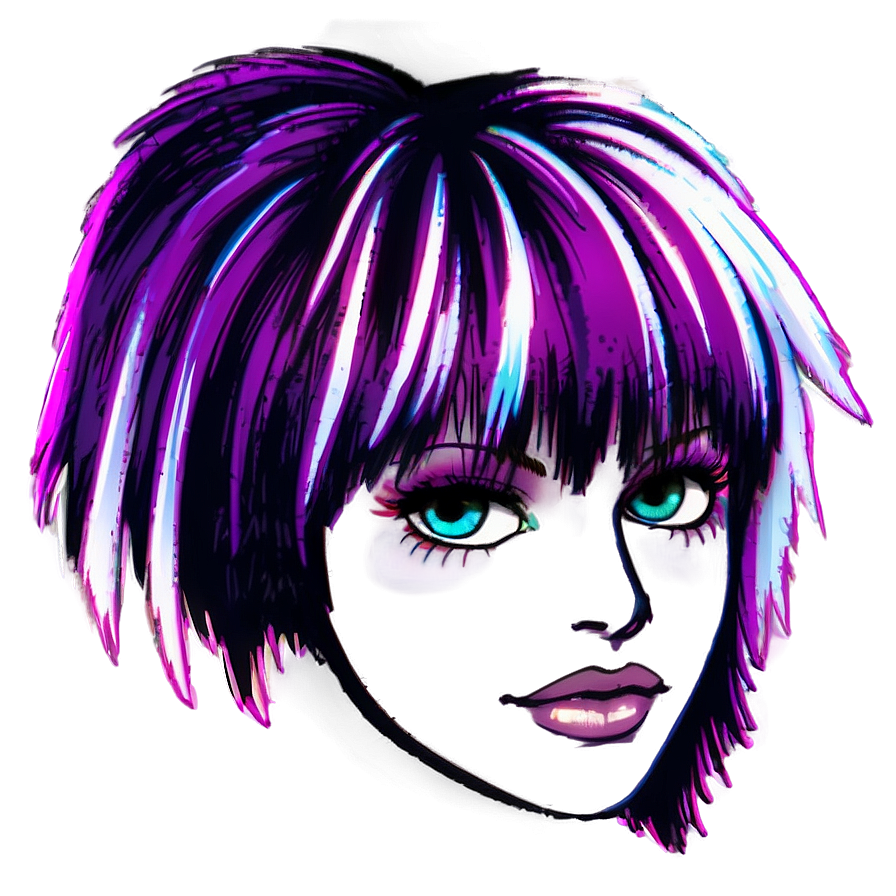 Neon Emo Hair Look Png Ahn PNG Image