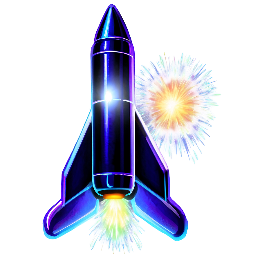 Neon Firework Rocket Png 06212024 PNG Image