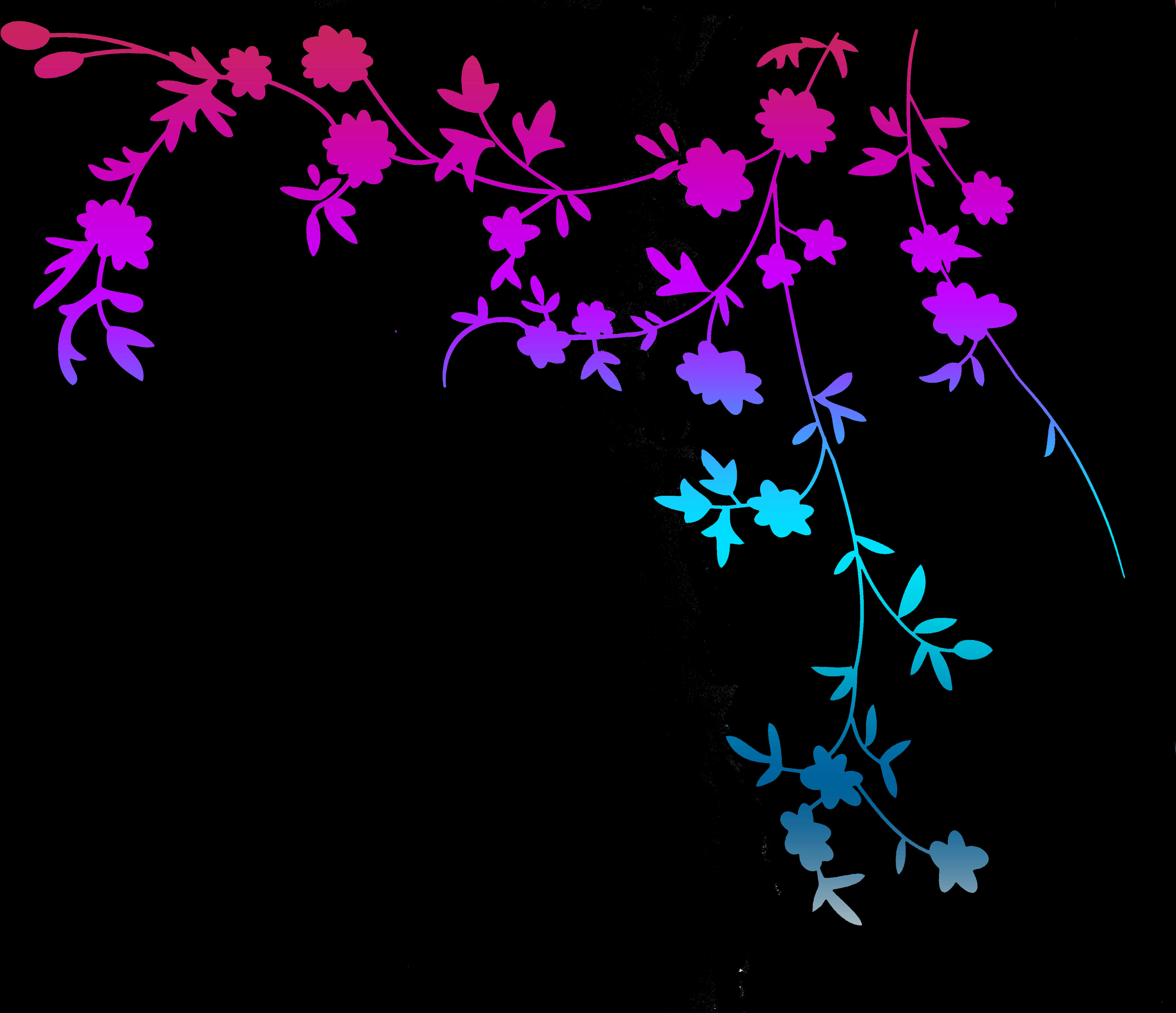 Neon_ Floral_ Vector_ Art PNG Image