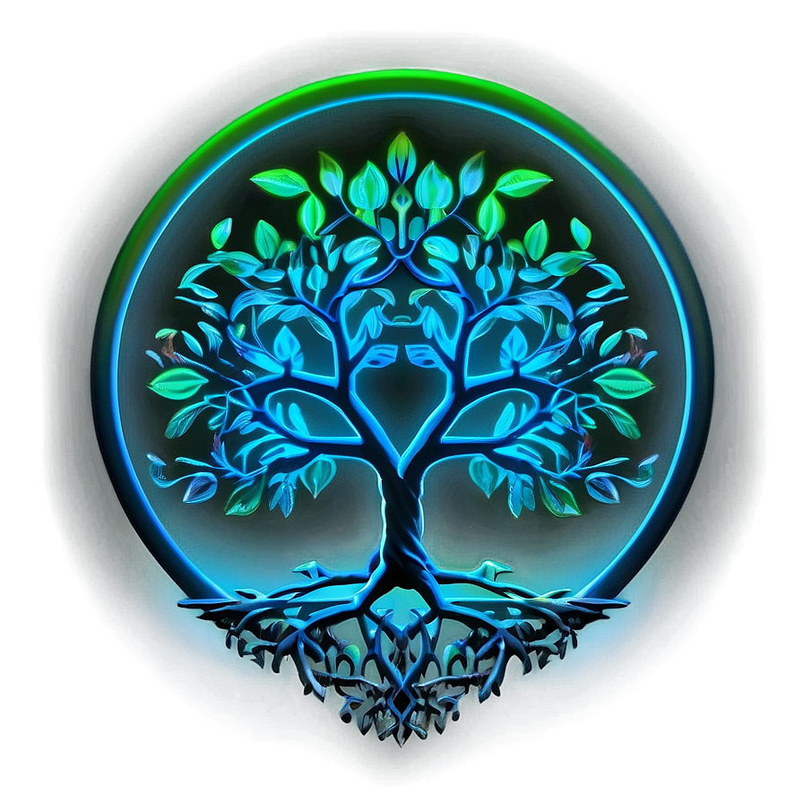 Neon Glow Tree Of Life Concept Png 06122024 PNG Image