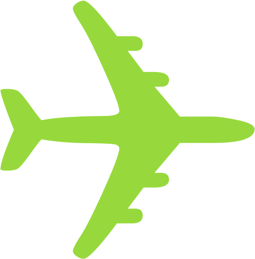 Neon Green Airplane Silhouette PNG Image