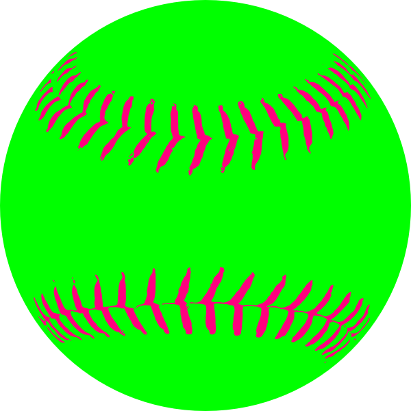 Neon Green Baseballwith Pink Stitches PNG Image