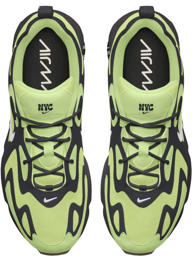 Neon Green Black Sneakers N Y C PNG Image