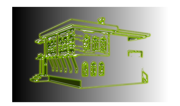 Neon Green Classic Architecture PNG Image