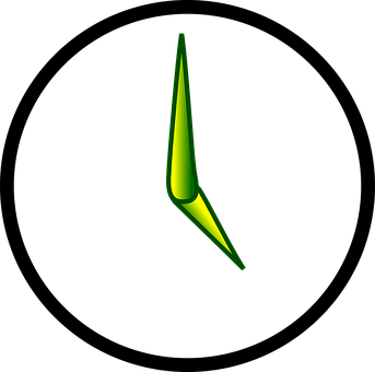 Neon Green Clock Hands PNG Image