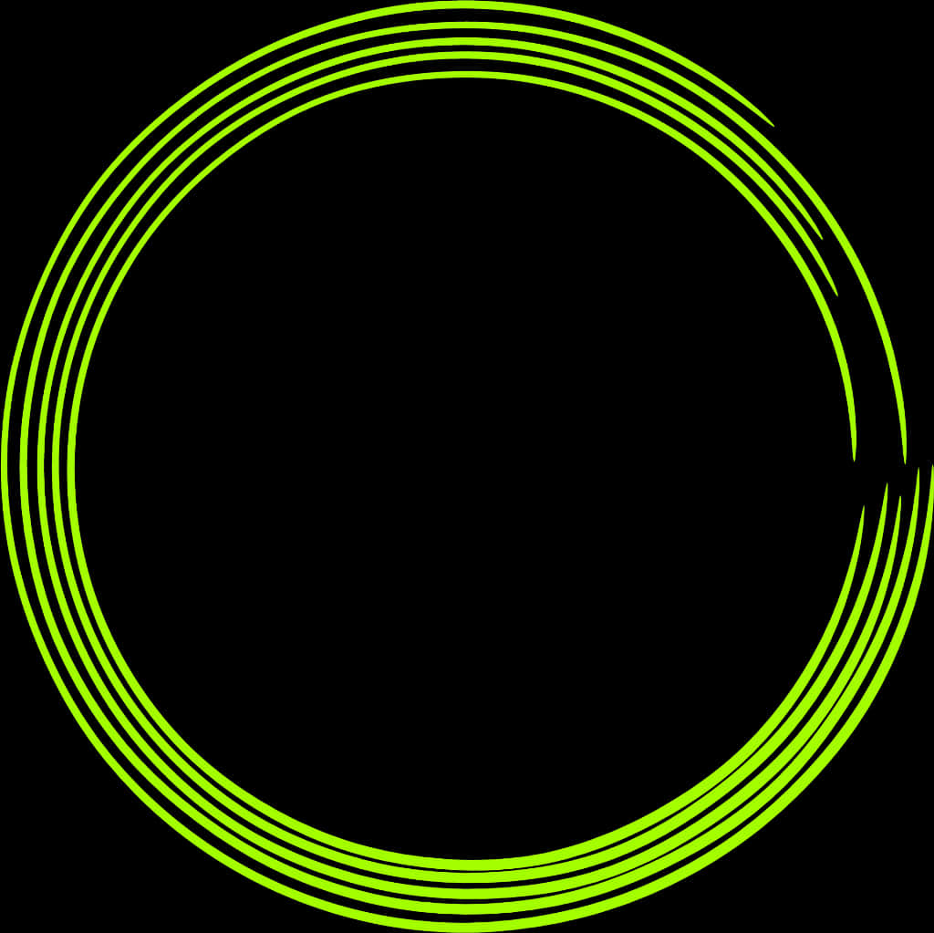 Neon Green Concentric Circles Graphic PNG Image