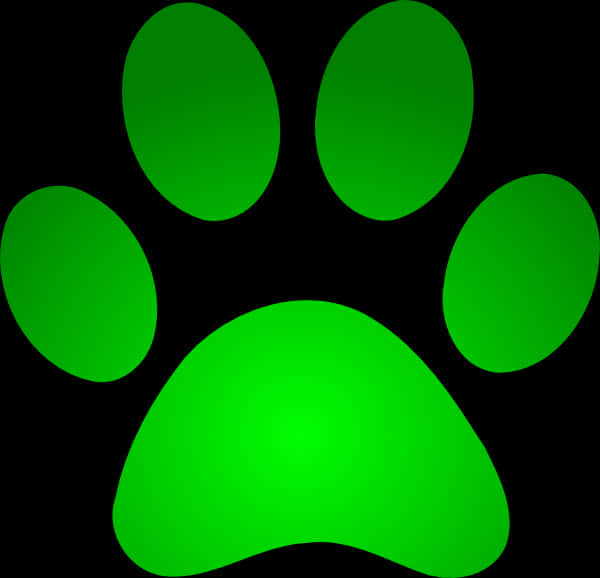 Neon Green Dog Paw Print PNG Image