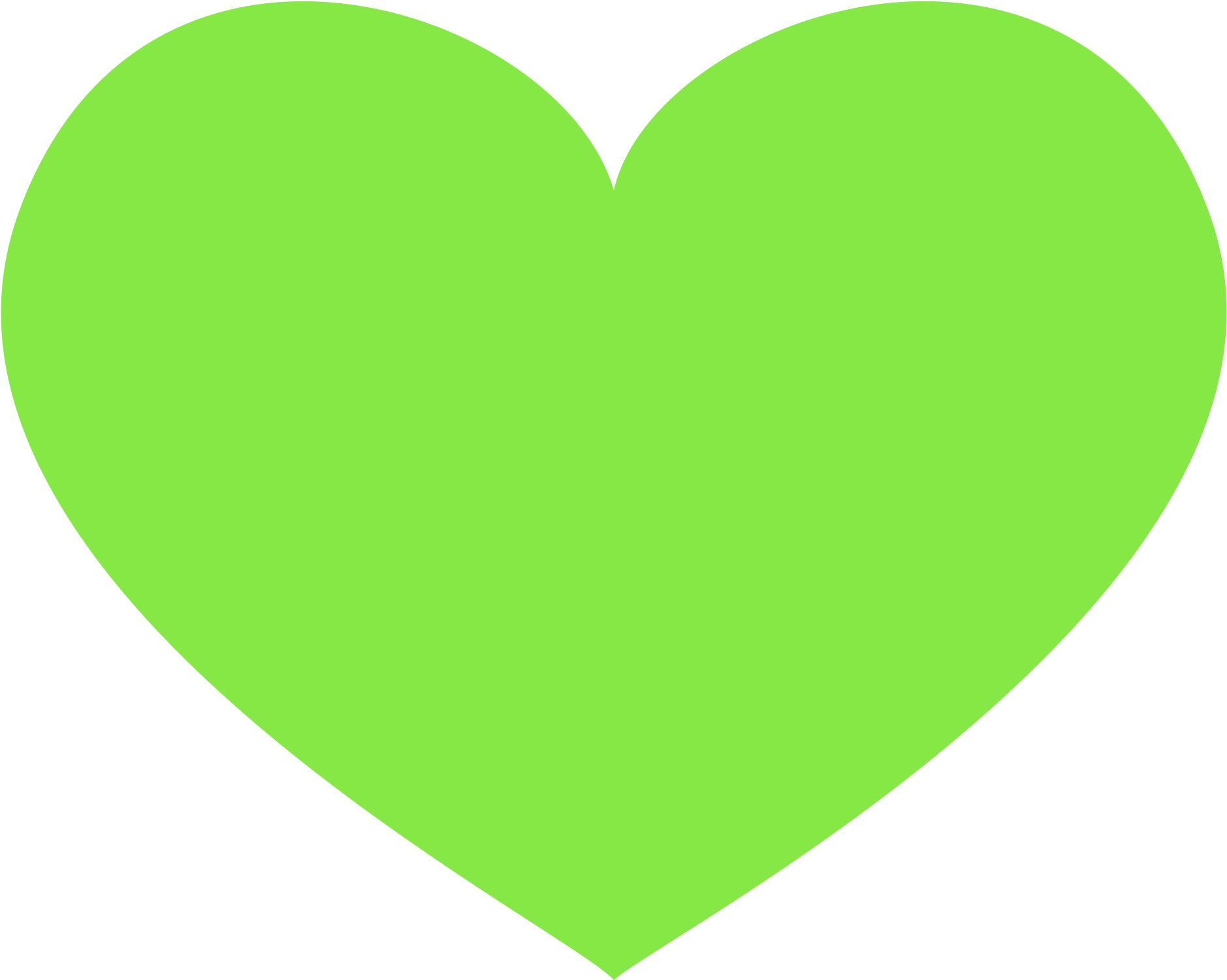 Neon Green Heart Icon PNG Image