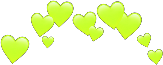 Neon Green Hearts Pattern PNG Image