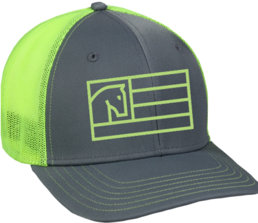 Neon Green Horse Logo Cap PNG Image